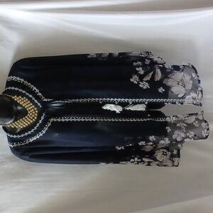 Joanna Hope black semi sheer button top/jacket